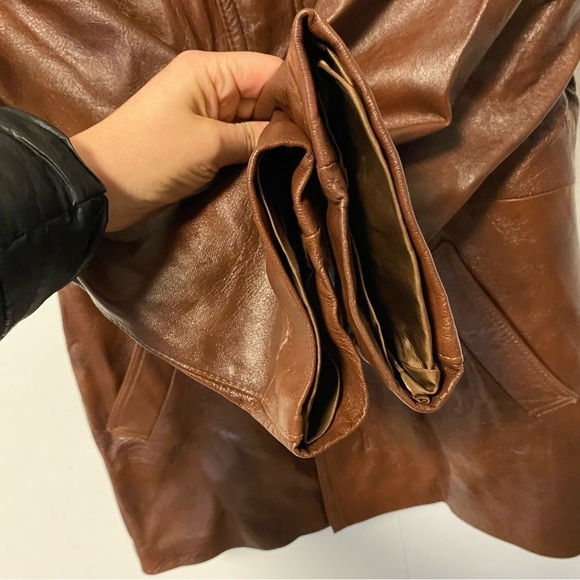 Vintage Brown Leather Jacket Cabretta Angel Skin Grais Mens 38R Small - Medium - Picture 8 of 11